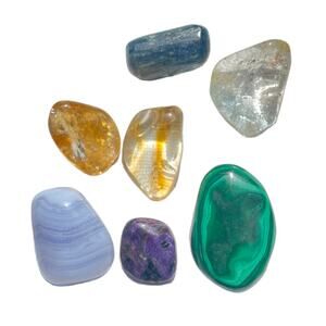 7 Pieces - Tumbled Gemstones Lot - 58 grams